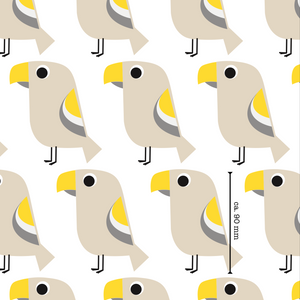 BIO-Jersey, Lillestoff Tropenvogel gelb-beige, et voilà, 0,25m