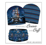 DIY Set Beanie und Loop zum selber nähen mit Anleitung French Terry Maus Jungs Digital Druck Stenzo Design Panel