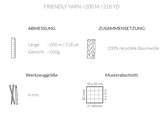 Bobbiny, Friendly Yarn 100g, Hell Braun, (Sand), Häkeln und Stricken