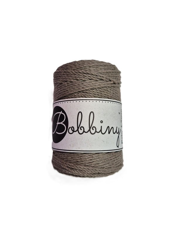 Bobbiny, Macrame Rope 1.5mm 100m, coffee, 3ply