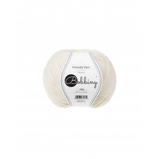 Bobbiny, Friendly Yarn 100g, Weiß, Häkeln und Stricken