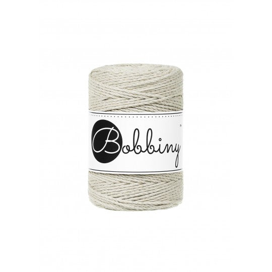 Bobbiny, Macrame Rope 1.5mm 100m, Pale Olive Baby, 3ply