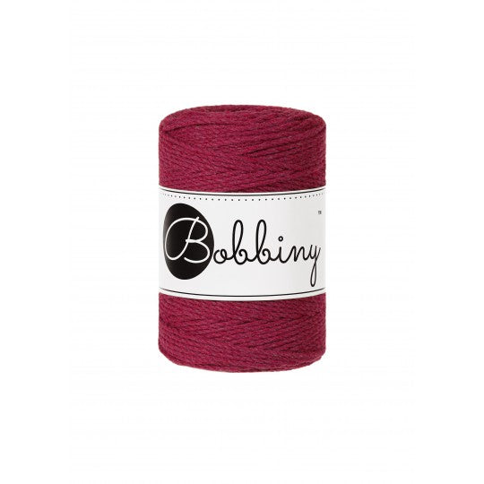 Bobbiny, Macrame Rope 1.5mm 100m, Wine Red, 3ply