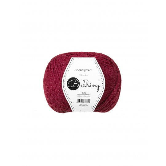 Bobbiny, Friendly Yarn 100g, Wine Red, Häkeln und Stricken