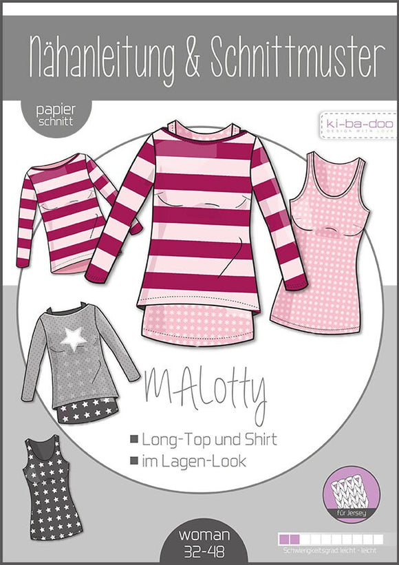 MALotty Doppel-Shirt Damen – Papierschnittmuster von Ki-ba-doo