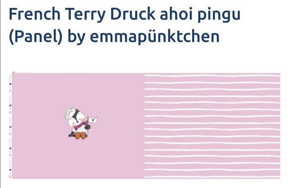 French Terry Druck ahoi pingu (Panel) by emmapünktchen