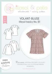 Papierschnittmuster lillesol basics No.61 Volant-Bluse Kinder * mit Video-Nähanleitung