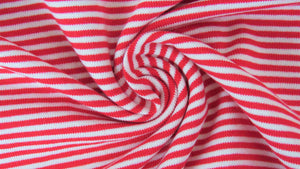 Jersey Streifen, Garngefärbt, Rot- Weiß- Ringel