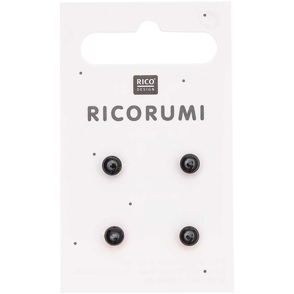 RICORUMI Augen 5 mm, Knöpfe mit Steg braun-schwarz, Rico Design