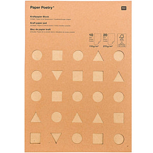 Paper Poetry Kraftpapier Block DIN A4 30 Blatt