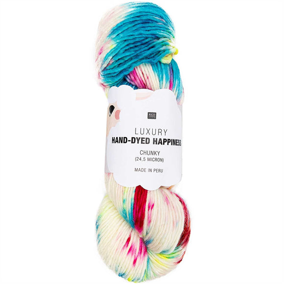 Luxury Hand-dyed Happiness Chunky 100g 170m, Natur-blau, Rico Design