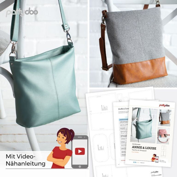 Tasche und Shopper Annie & Louise – Papierschnittmuster von Pattydoo