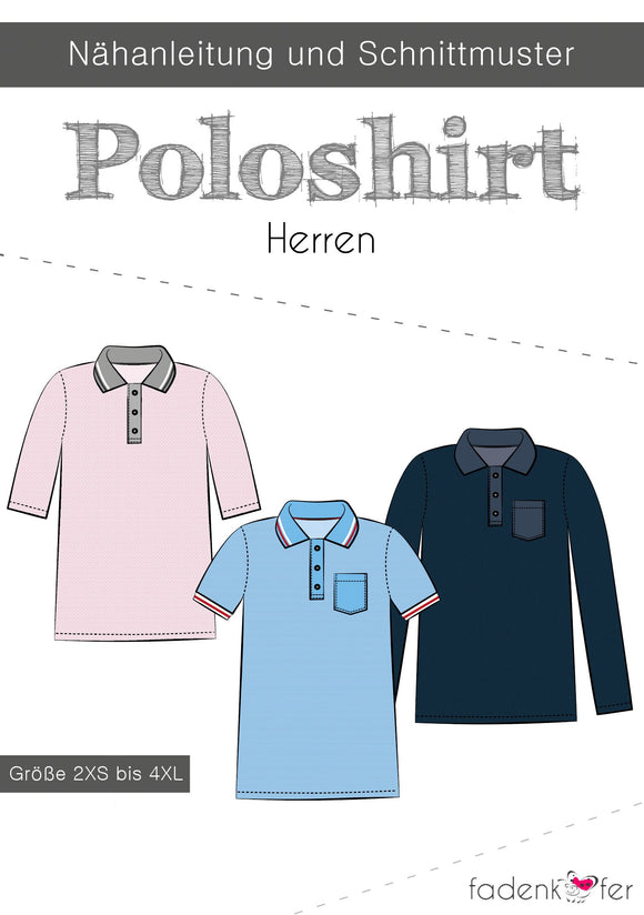 Papierschnittmuster Herren Polo Shirt von Fadenkäfer