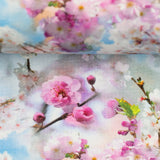 Kirschblüten Weiß Hellblau Sansa Jersey Baumwolle