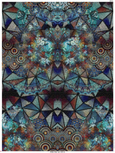 Jersey Damen Abstrakt Kaleidoskop Blautöne Panel Stenzo Design