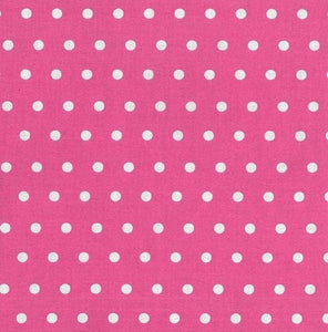 Beschichteter Baumwollstoff Punkte rosa/weiß 0,25m