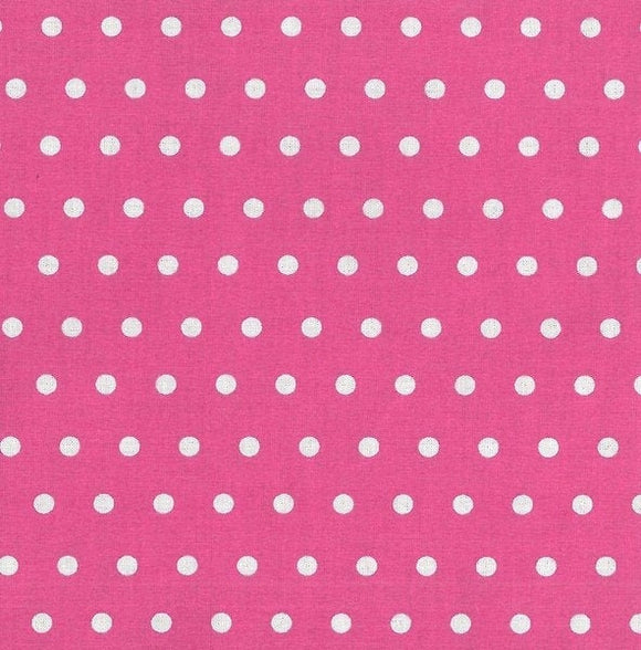 Beschichteter Baumwollstoff Punkte rosa/weiß 0,25m